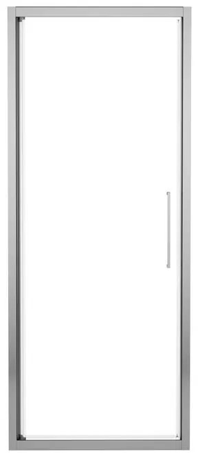 Porta doccia battente Record L 96 x H 195cm, Sp. 6 mm in vetro vetro senza finitura / trasparente profilo cromo