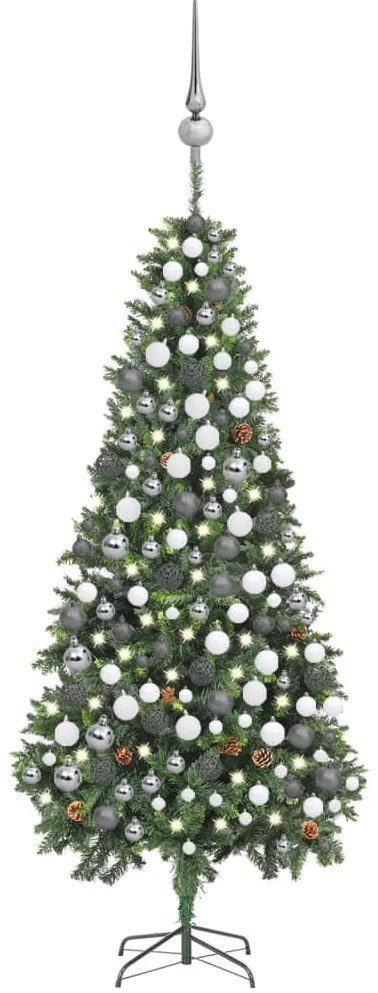 Albero di Natale Preilluminato con Palline e Pigne, Albero di Natale Preilluminato con Palline e Pigne 210 cm X