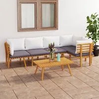 Set Divani da Giardino 6 pz con Cuscini in Massello di Acacia 3087027