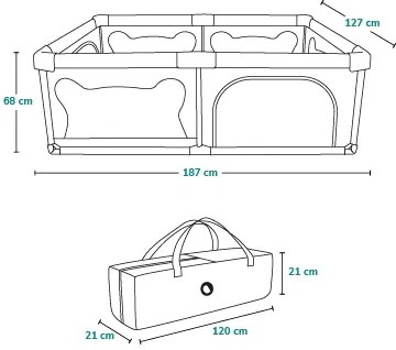 Lionelo - Box giochi WILLOW beige