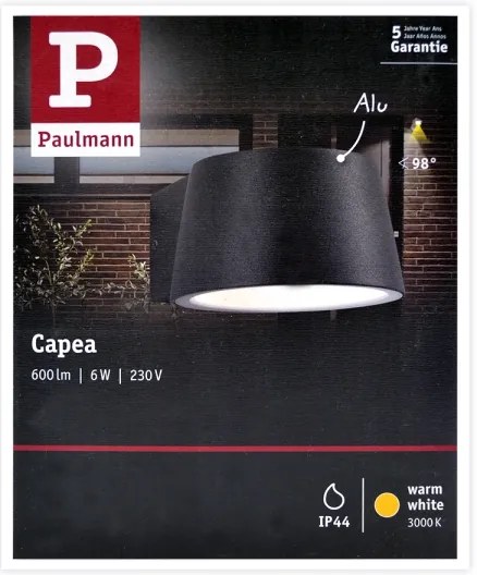Paulmann 94452 - LED/6W IP44 Applique da esterno CAPEA 230V