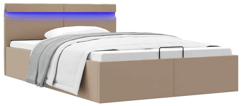Giroletto Idraulico Con Led Cappuccino Similpelle 140x200cm /