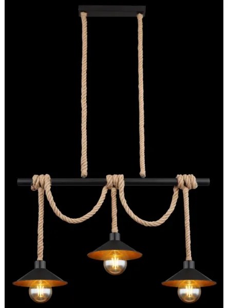 Globo 15690-3H - Lampadario a sospensione su cavo DIANA 3xE27/60W/230V nero