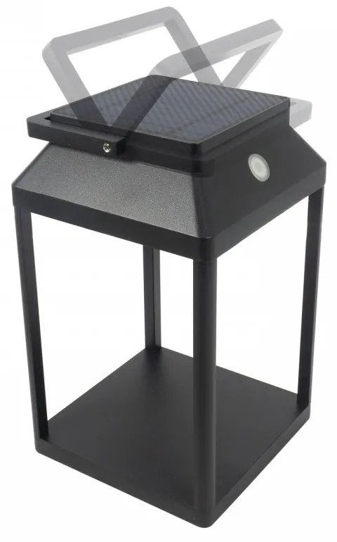 Lanterna Portatile Ricaricabile Solare e USB Nera Dimmerabile Colore Bianco Naturale 4.000K