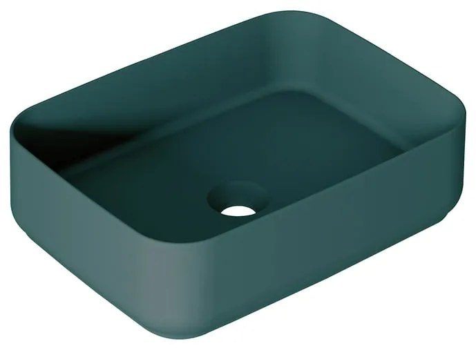 Lavabo da appoggio Kyoto rettangolare in ceramica L 50 x H 12 x P 36 cm verde