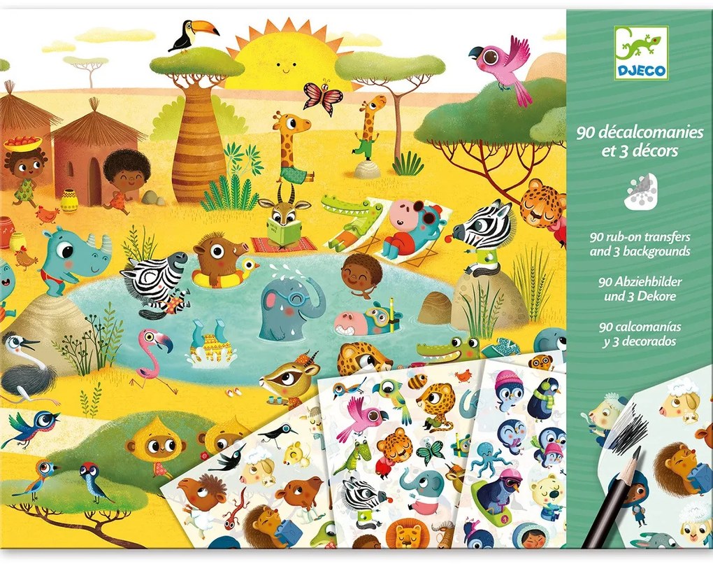 Fogli con decalcomanie - Savannah, il deserto e il Polo Nord