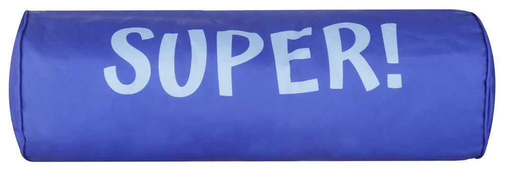 Cuscino poggiatesta blu scritta Super