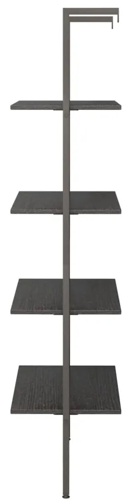 Scaffale pendente a 4 livelli nero 64x35x152,5 cm