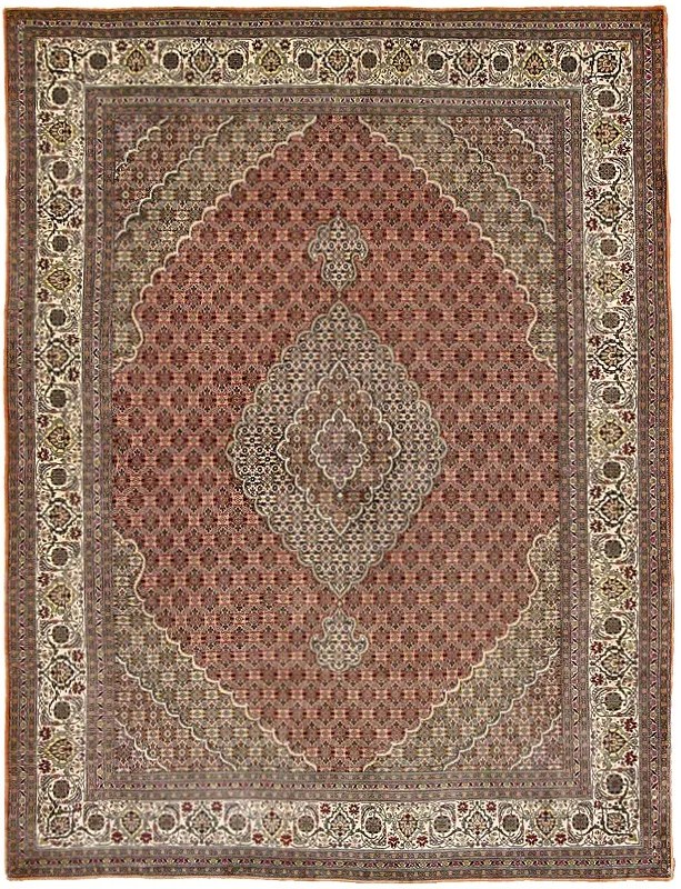 Tabriz Tappeto 260 x 200 Rosso (Iran) Annodato A Mano