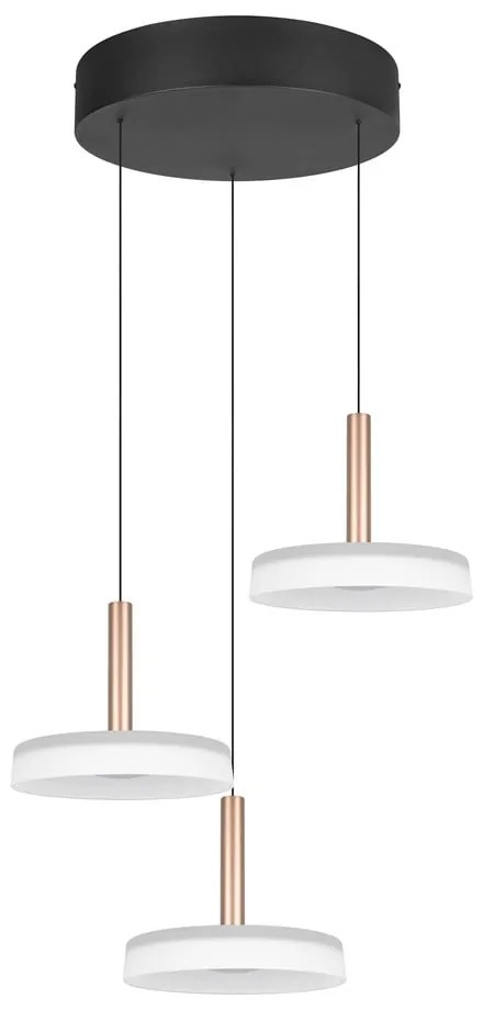 Lampadario a LED dimmerabile in nero, bianco e oro con paralume in vetro ø 35 cm Celeste - Trio