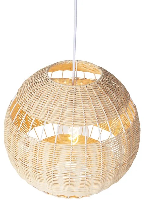 Lampada a sospensione rustica in rattan - Rattan