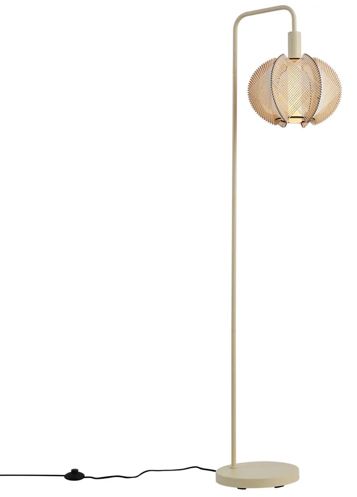 Lampada da terra Japandi beige con paralume - Gertie
