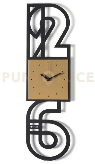 Orologio da parete di design neville nero,oro laccato