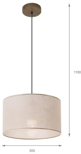 Brilagi - LED Lampadario a cavo ANTHONY 1xE27/60W/230V rovere/noce/beige