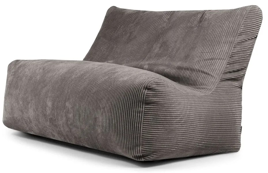 Puof a sacco grigio scuro con rivestimento in velluto a coste Sofa Seat Lounge – SLOWDOWN