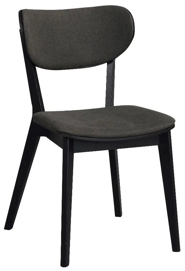 Sedia da pranzo in rovere nero con seduta grigio scuro Cato - Rowico