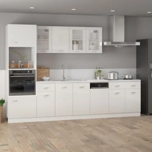 Armadio con Cassetto Bianco Lucido 80x46x81,5 cm in Truciolato