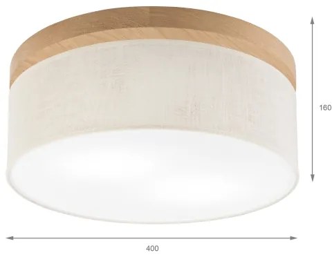 Brilagi - LED Plafoniera BELLADONNA 2xE27/15W/230V diametro 40 cm color crema/quercia
