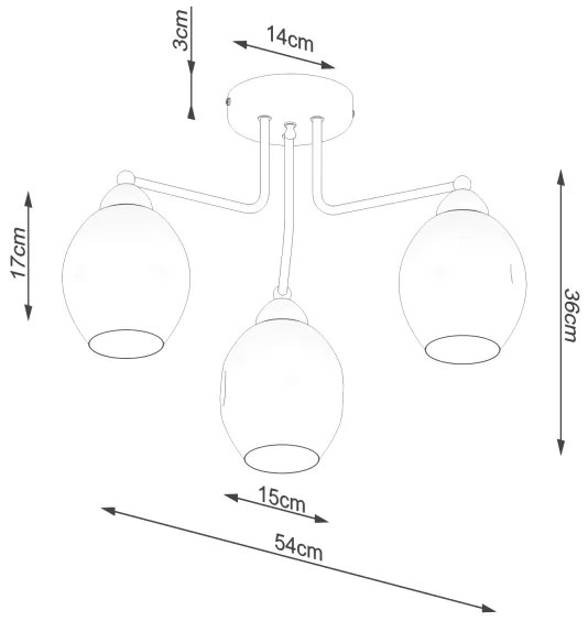 Sollux SL.1144 - Lampadario a stelo FILLAN 3xE27/60W/230V nero