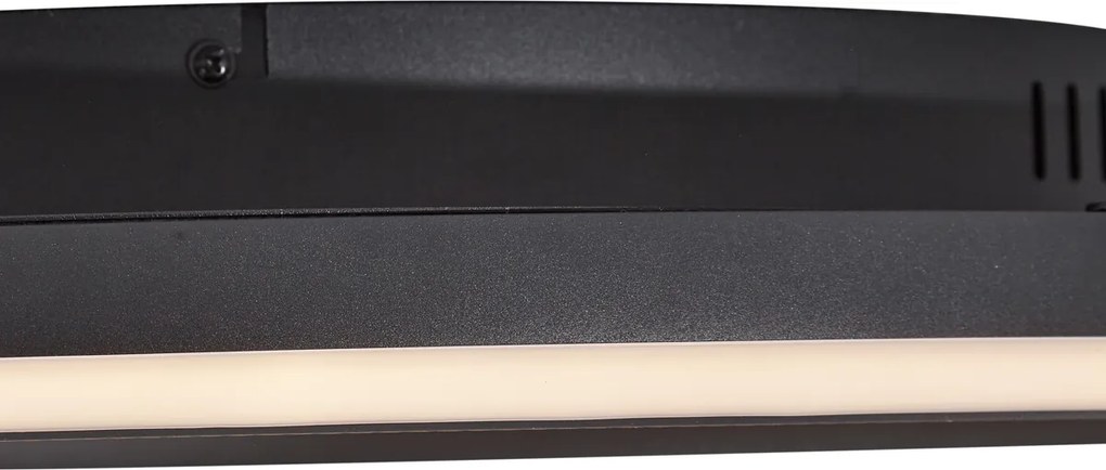 Plafoniera di design nera con feltro con LED integrato dimmerabile a 3 livelli - Xavi Felt