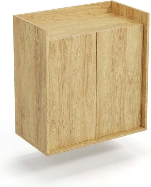 Comò modulare Mobius 2D in legno naturale - H83 cm