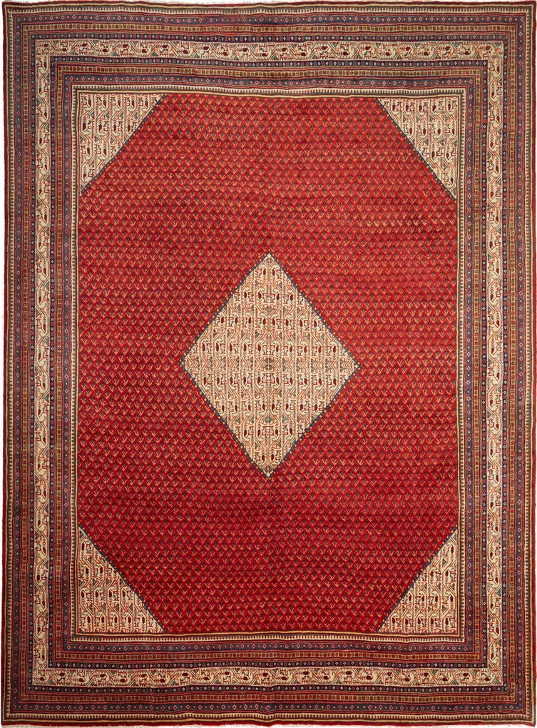 Mir Tappeto 380 x 290 Rosso (Iran) Annodato A Mano