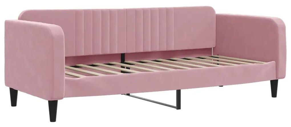 Letto da giorno rosa 80x200 cm in velluto