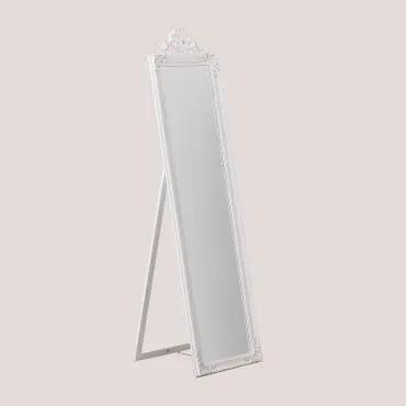 Specchio da terra in legno (45x170 cm) Ariel Bianco - Sklum