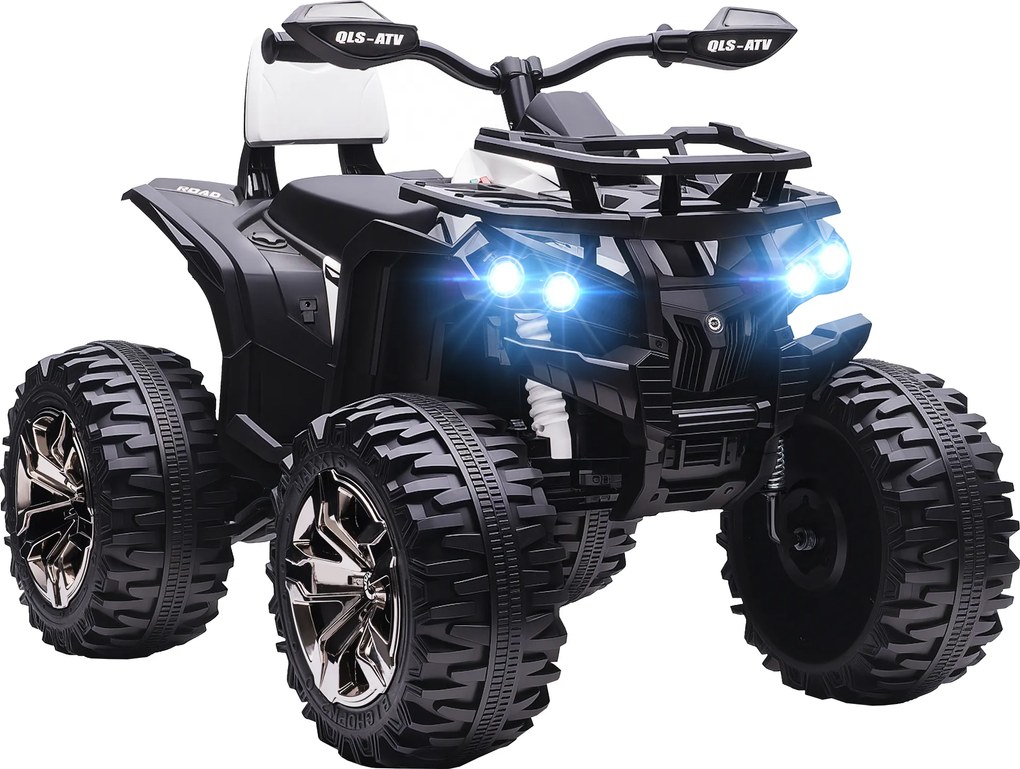 Quad Elettrico per Bambini 3-5 Anni 12V con Fari e Pedale Presa USB per Musica Bianco...