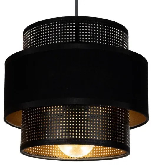 Lampadario a sospensione con filo NESS 2xE27/60W/230V nero