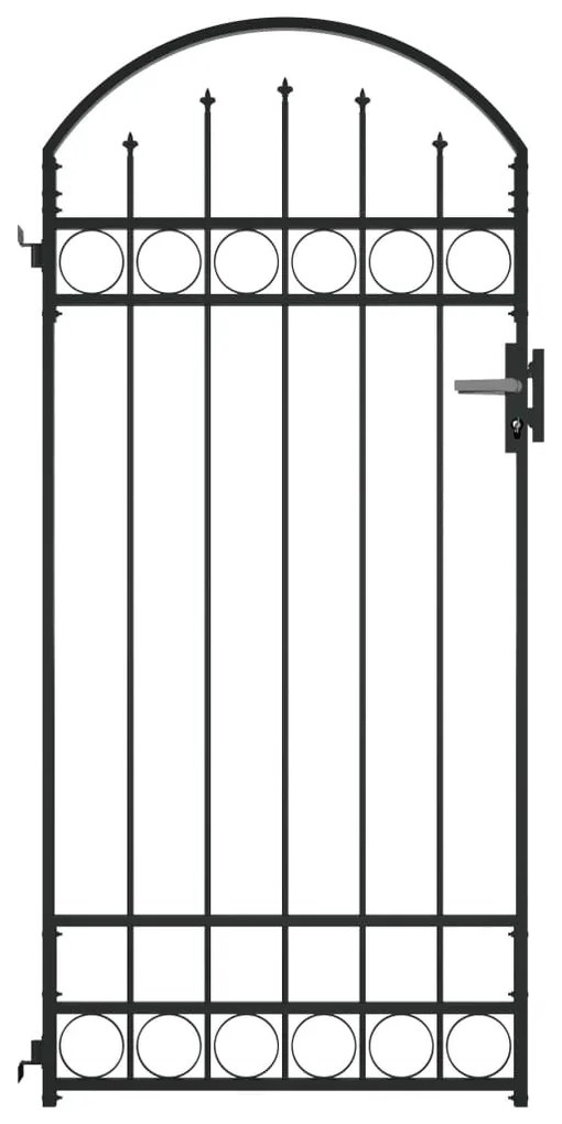 Cancello Per Recinzione Ad Arco İn Acciaio 89x200 Cm Nero /