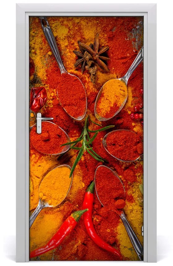 Adesivo per porta interna Spezie 85x205 cm