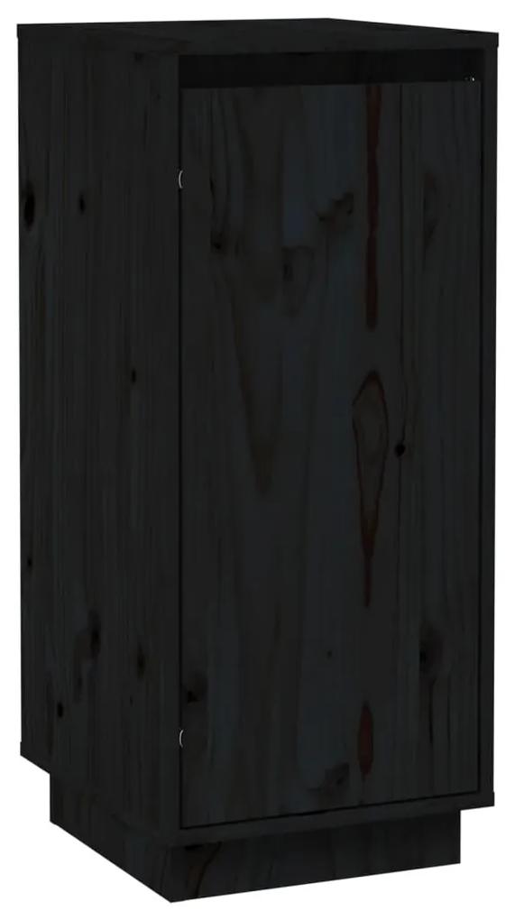 Credenze 2 pz nere 31,5x34x75 cm in legno massello di pino