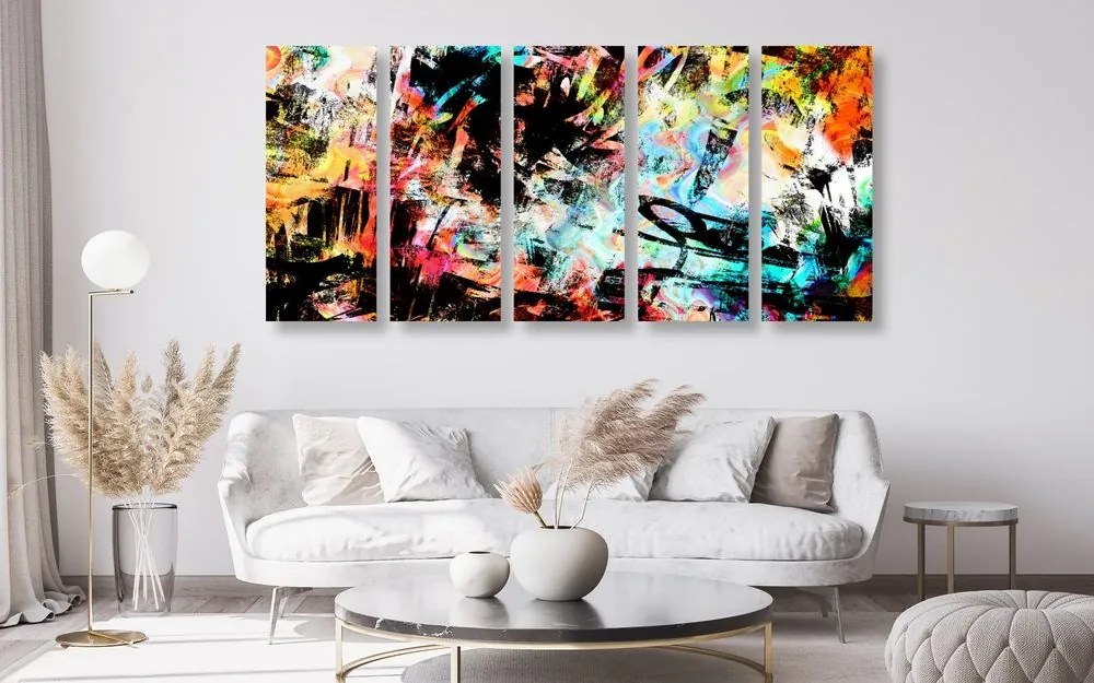Quadri 5 pezzi – Arte unica di graffiti