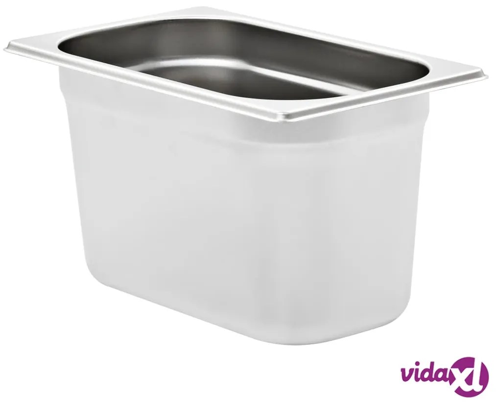 vidaXL Contenitori Gastronorm 4 pz GN 1/4 150 mm in Acciaio Inox