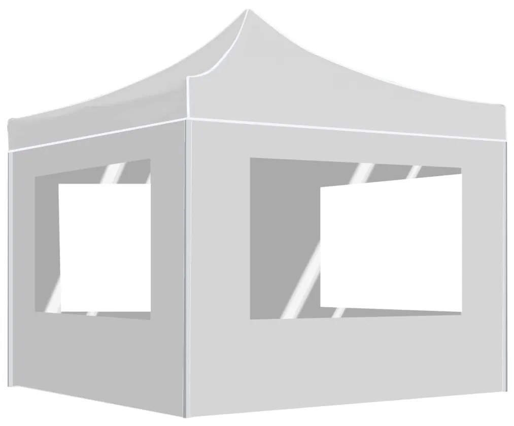 Gazebo Pieghevole Con Pareti İn Alluminio 3x3 M Bianco /