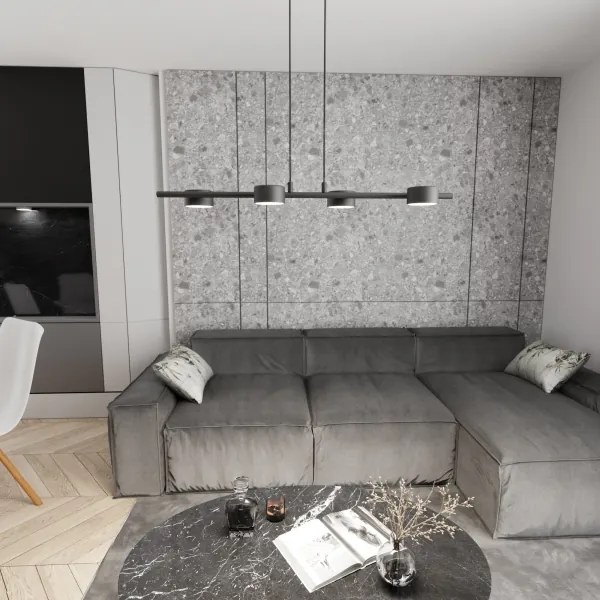 Lampadario a sospensione con filo SORA 4xGX53/12W/230V nero