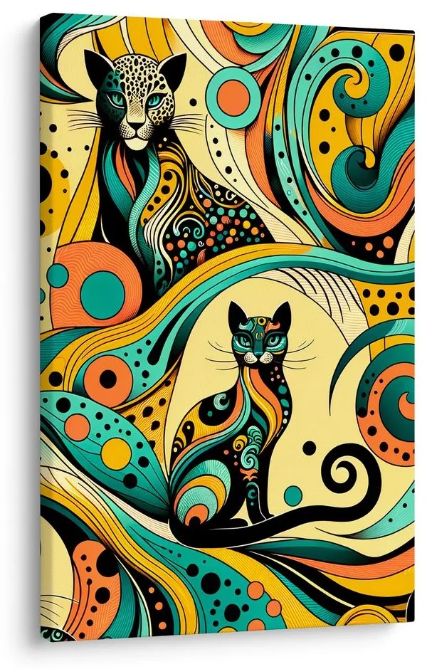 Quadro su tela – Gatti ornamentali
