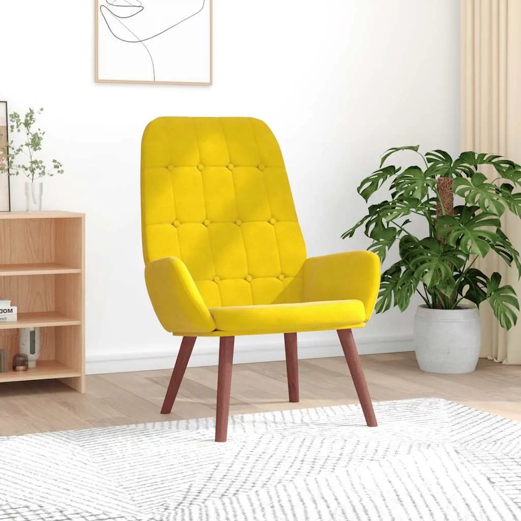 Poltrona Relax Giallo İn Velluto /