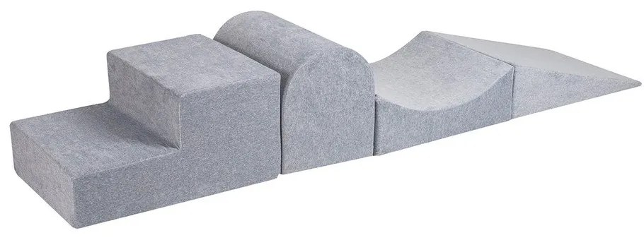 Gioco per psicomotricità grigio chiaro in velluto 4 pz altezza totale 30 cm 45x193 cm Montessori – Meowbaby