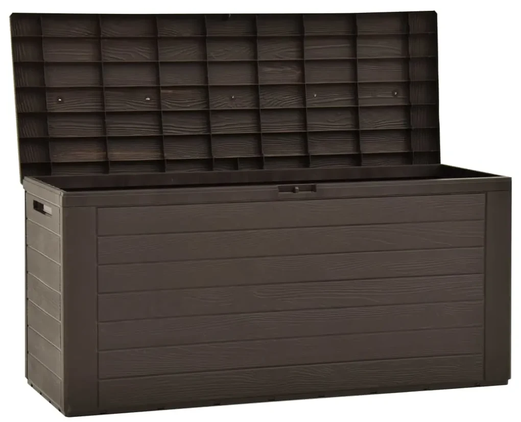 Baule da giardino marrone 116x44x55 cm