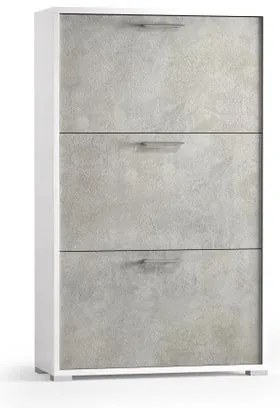 Scarpiera 3 ante singola profondità L 67 x H 112 x P 28 cm 18 paia, grigio