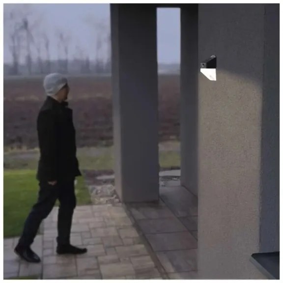 Applique a LED solare con sensore LUMI LED/3,7W IP65 nero