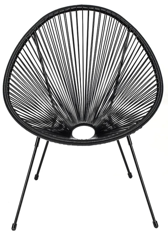 Poltrona da giardino nera in rattan artificiale Avocado - Bonami Selection