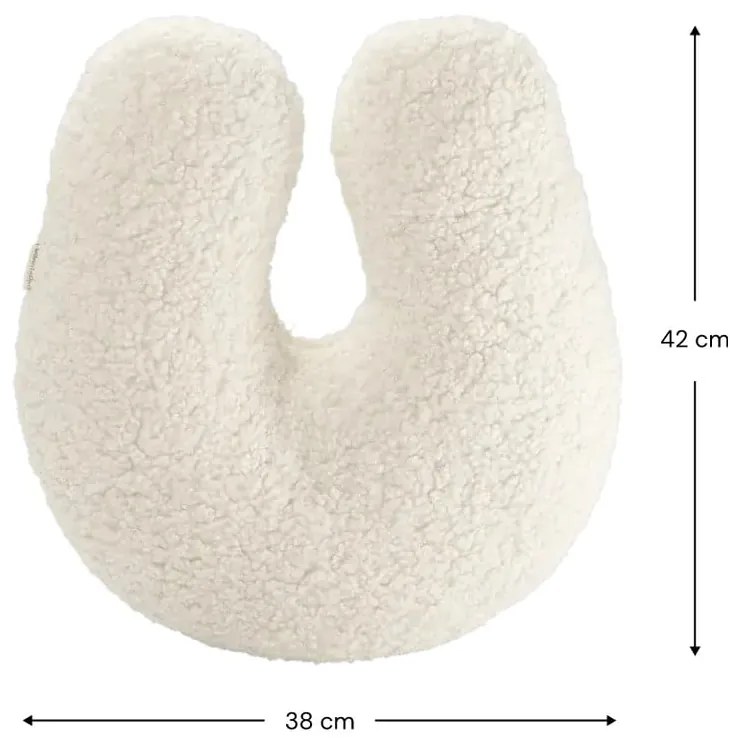 Cuscino per divano da bambini color crema con rivestimento in bouclé U – Wigiwama