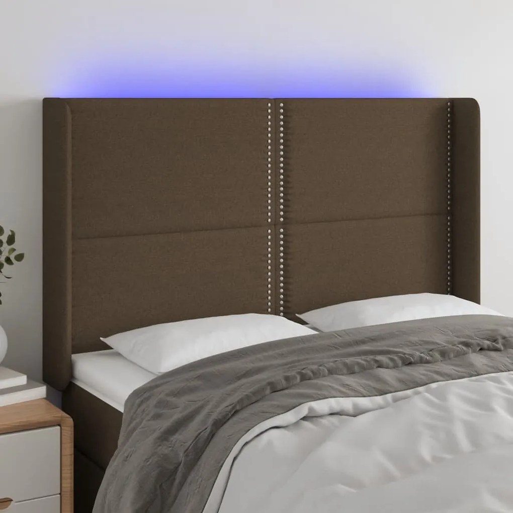 Testiera A Led Marronescuro147x16x118/128cm İntessuto /