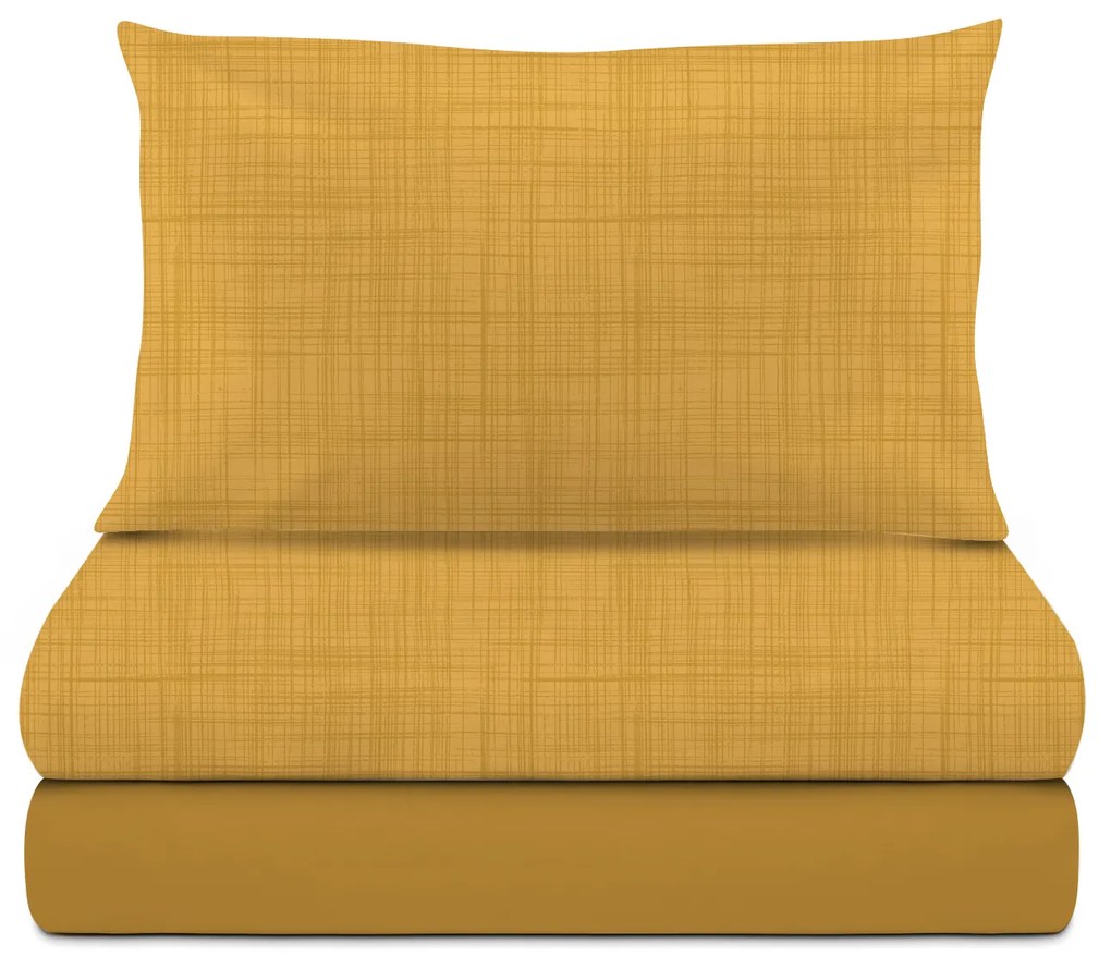 Completo letto singolo arancio falso unito cotone