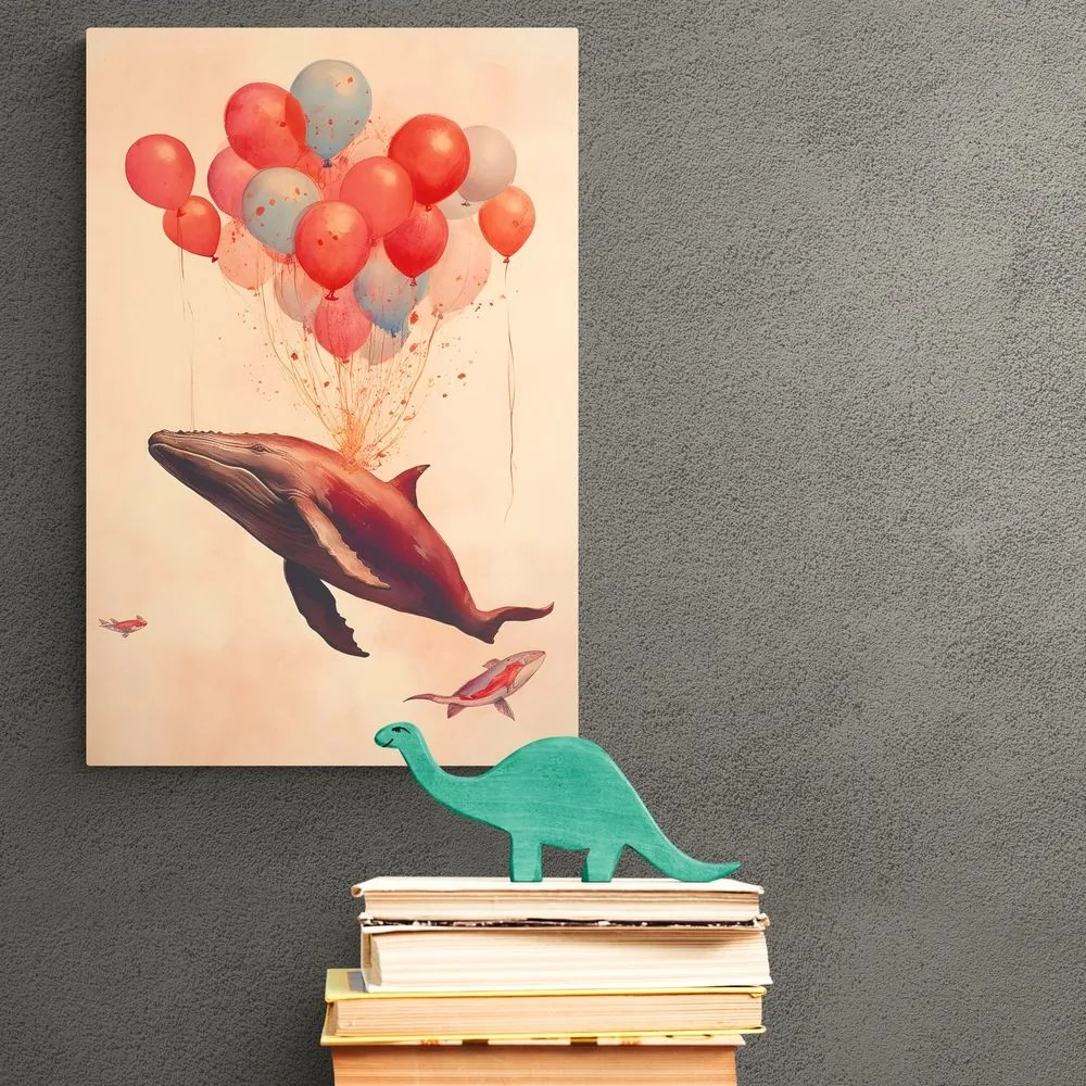 Stampa su tela – Balena sognante con palloncini