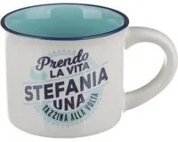 Tazzina caffè con nome Stefania in gres porcellanato