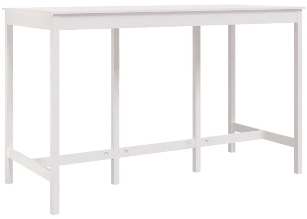 Tavolo da bar bianco 180x80x110 cm in legno massello di pino